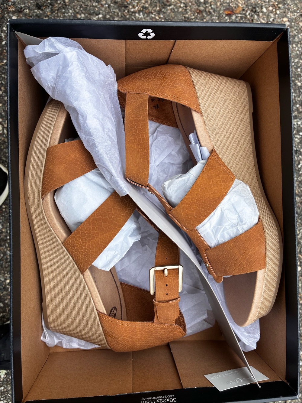 Dr. Scholl's Tan Strap Wedge Sandals 9M